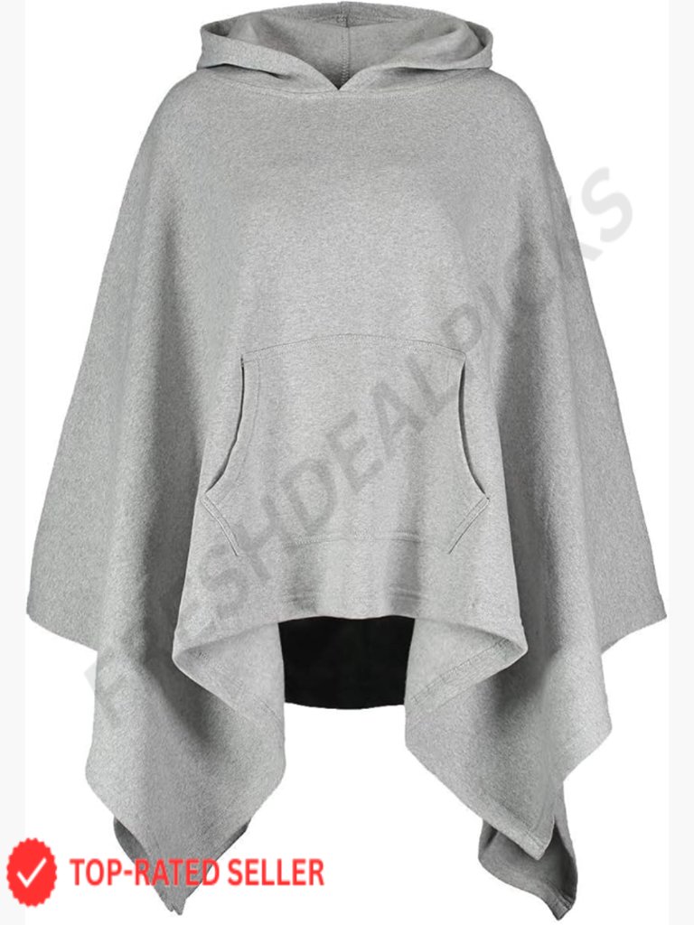 Oversized Fleece Poncho Hoodie Cozy Pullover Cape Chic Minimal Lounge Wear